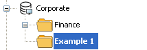 The new example 1 folder showing under the environment.